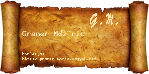 Graner Móric névjegykártya